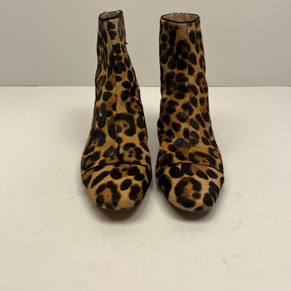 J Crew Roxie Captoe Leopard Print Ankle Boots Calfhair women’s size 7.5 - Picture 3 of 9